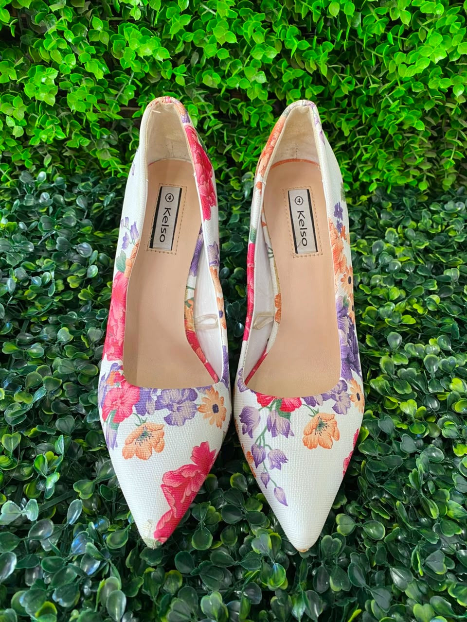 Floral Pointed-Toe Pumps