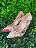 Floral Pointed-Toe Pumps