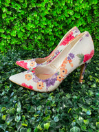 Floral Pointed-Toe Pumps