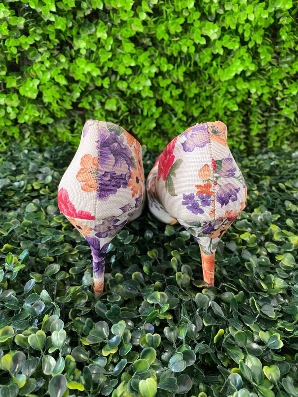 Floral Pointed-Toe Pumps