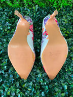Floral Pointed-Toe Pumps