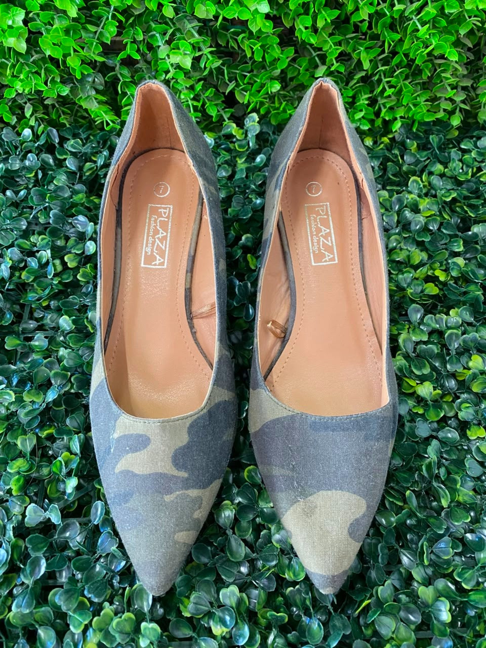 Camo Pointed-Toe Pumps