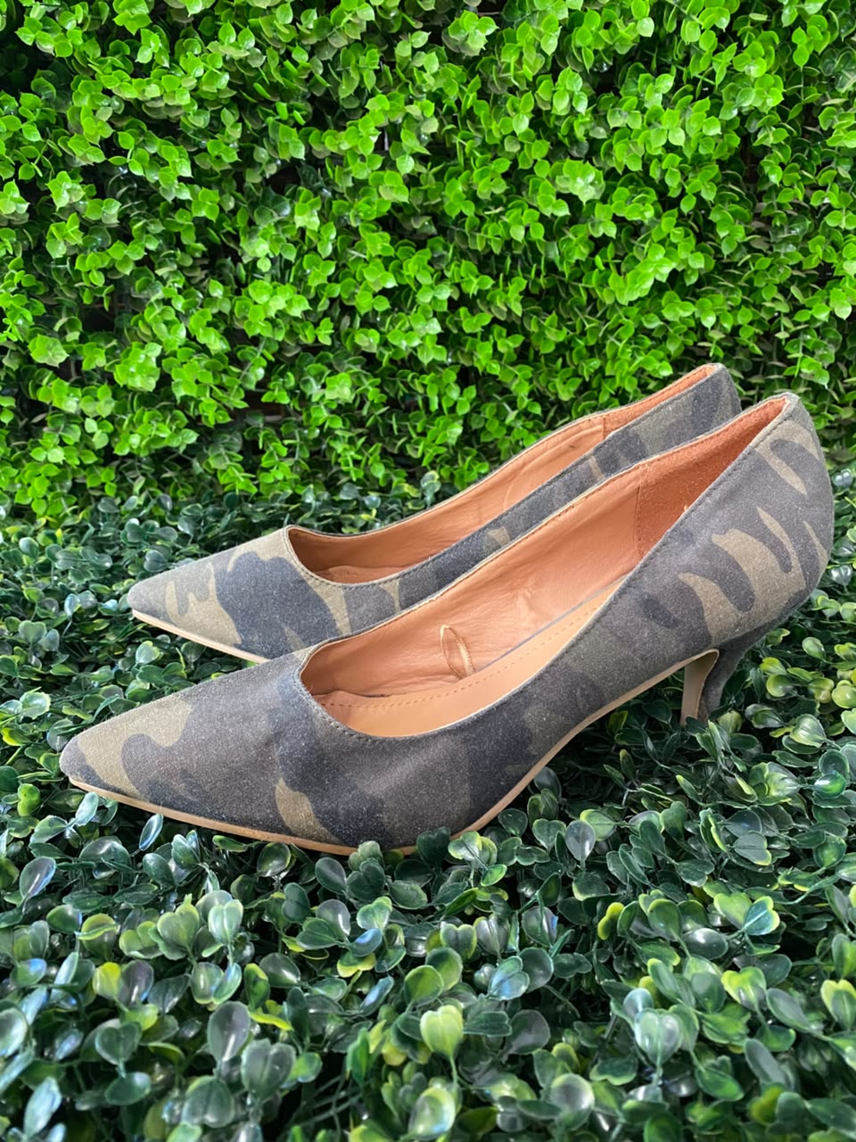 Camo Pointed-Toe Pumps