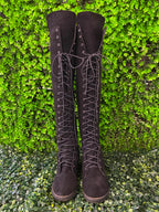 Black Knee-High Lace-Up Combat Boots