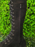 Black Knee-High Lace-Up Combat Boots