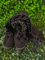 Black Knee-High Lace-Up Combat Boots