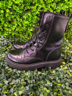 Black Lace-Up Combat Boots