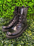 Black Lace-Up Combat Boots