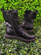 Black Lace-Up Combat Boots