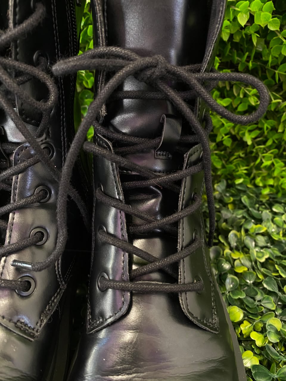 Black Lace-Up Combat Boots