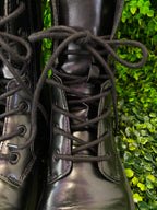 Black Lace-Up Combat Boots