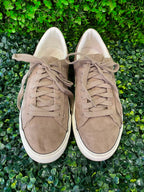 Taupe Suede Low-Top Sneakers
