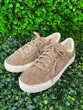 Taupe Suede Low-Top Sneakers