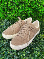 Taupe Suede Low-Top Sneakers