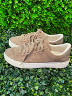 Taupe Suede Low-Top Sneakers