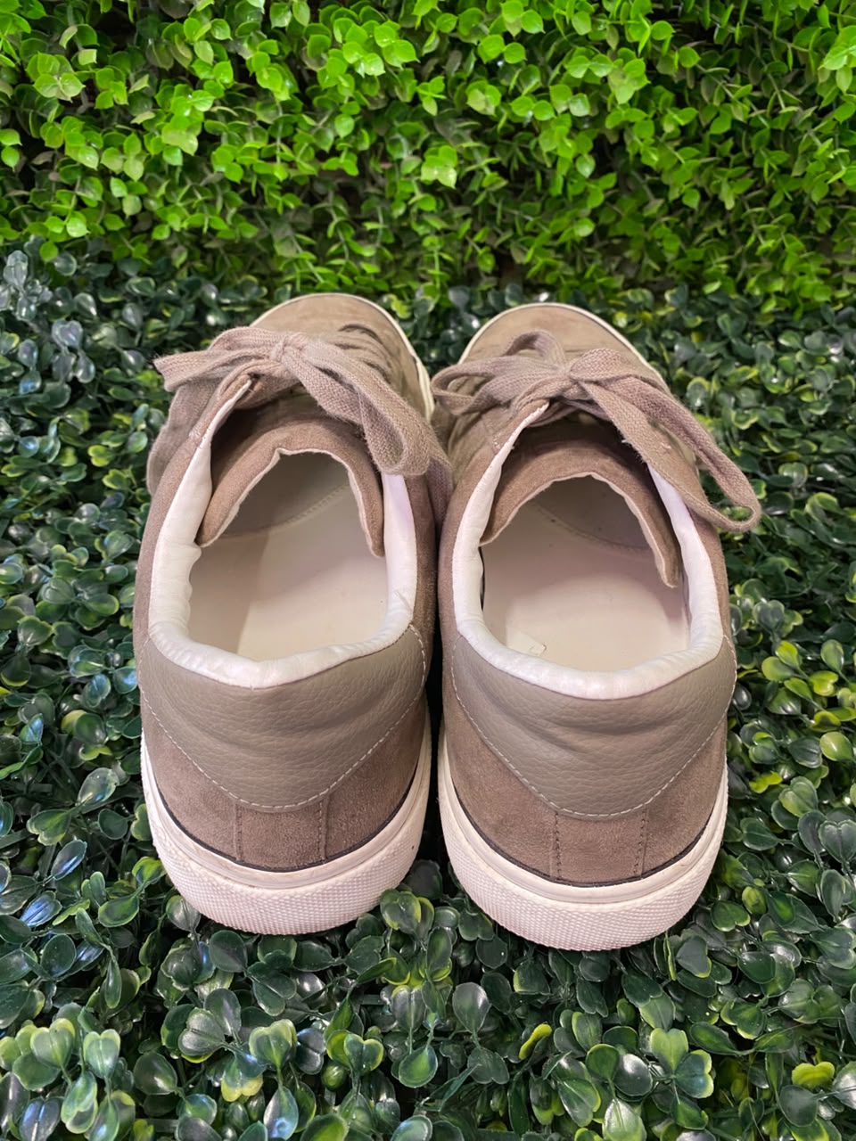 Taupe Suede Low-Top Sneakers