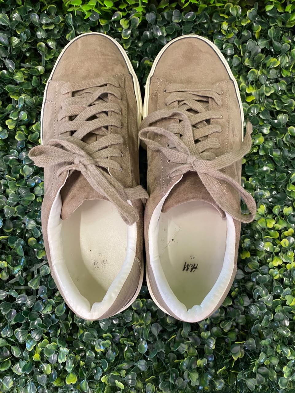 Taupe Suede Low-Top Sneakers
