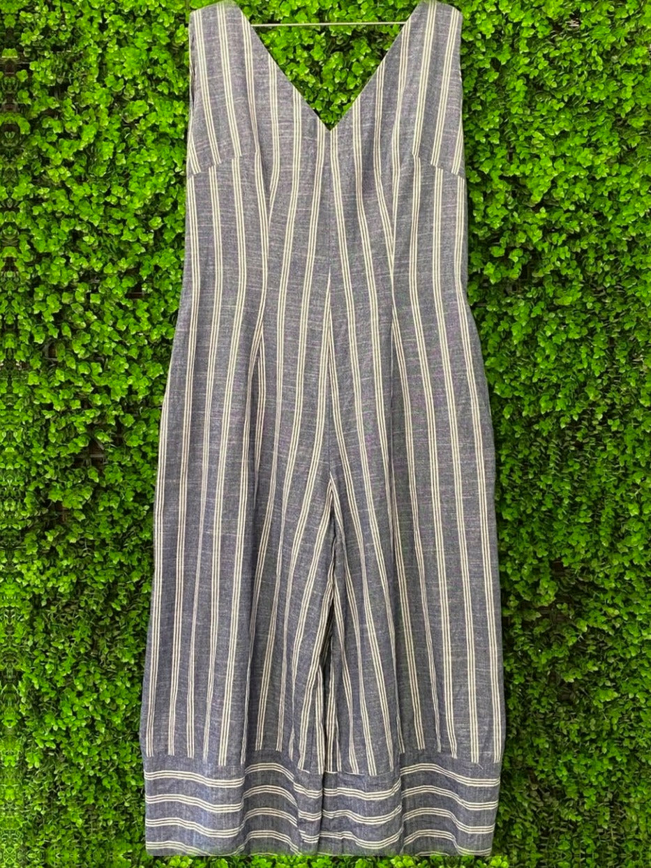 Bathini Navy & White Stripe Cami Maxi Dress