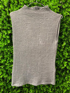 Zara Grey Textured Sleeveless Top