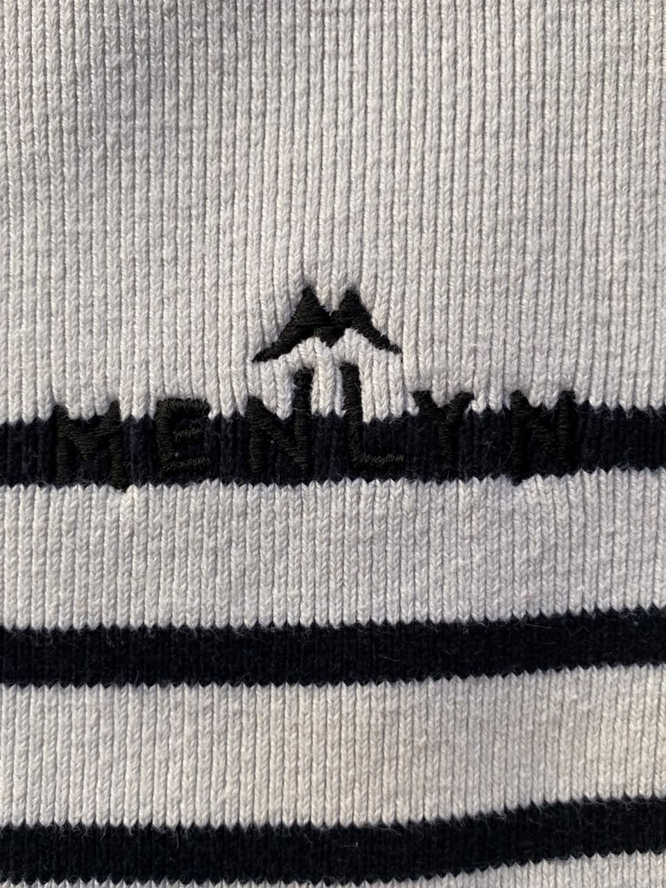 Ivory & Navy Stripe Collared Knit Sweater