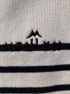 Ivory & Navy Stripe Collared Knit Sweater