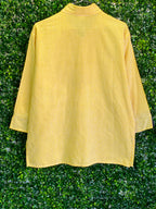 Cotton Connection Yellow Gingham Heart Print Blouse — detail