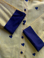 Cotton Connection Yellow Gingham Heart Print Blouse — detail