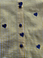 Cotton Connection Yellow Gingham Heart Print Blouse — detail