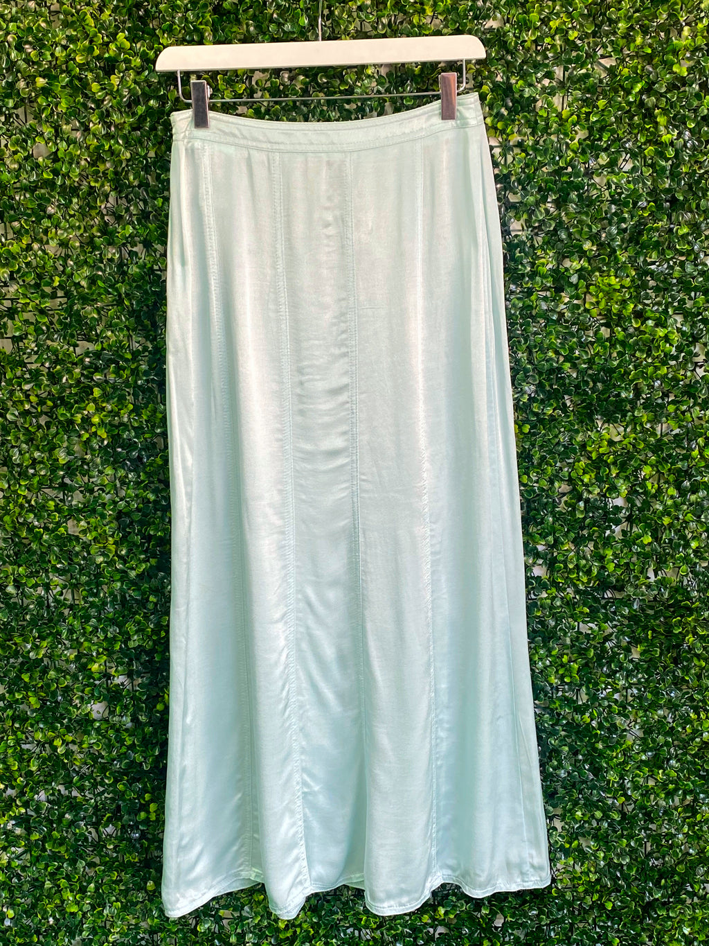 Pale Mint Floaty Maxi Skirt — back