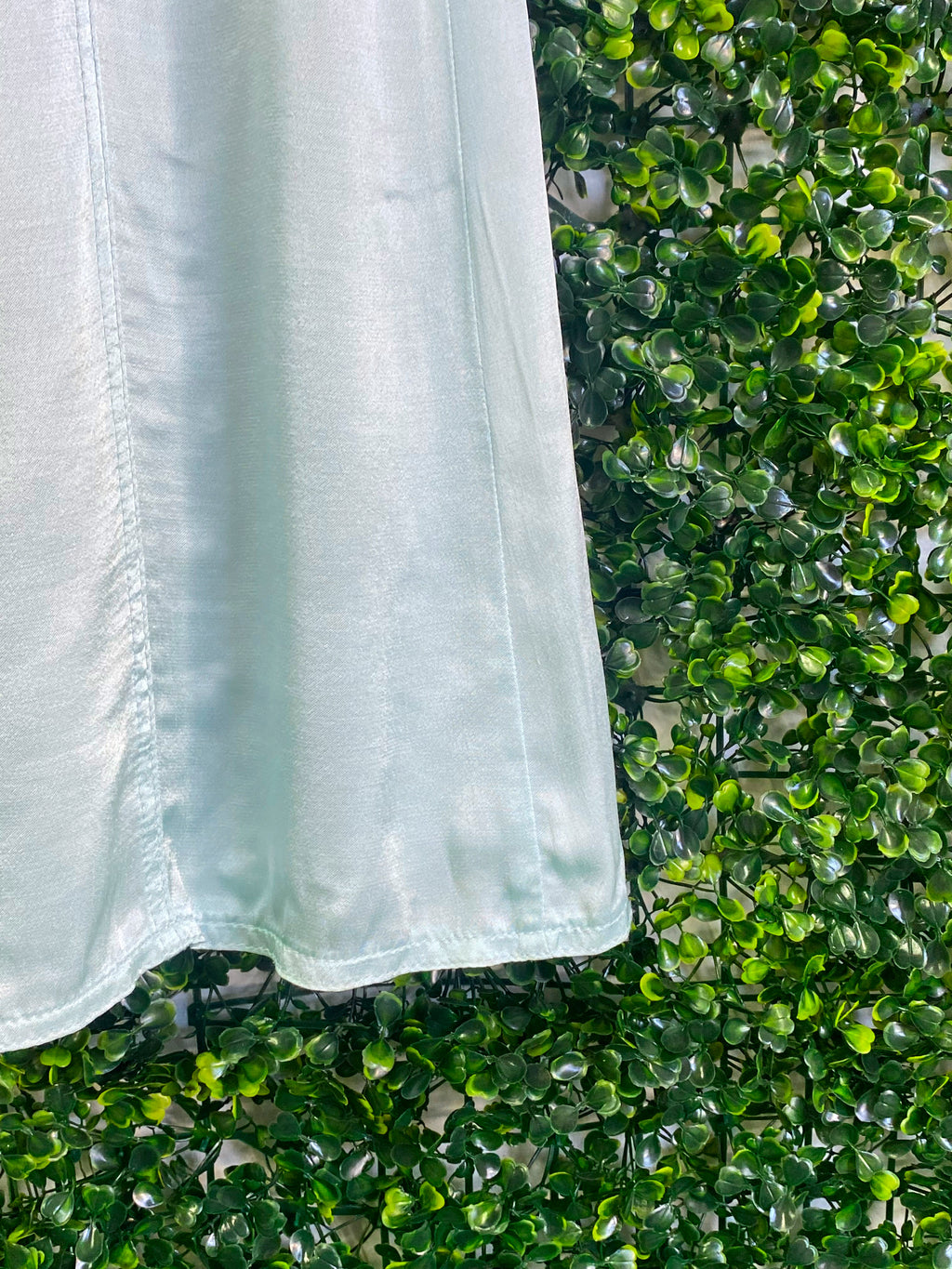 Pale Mint Floaty Maxi Skirt — detail