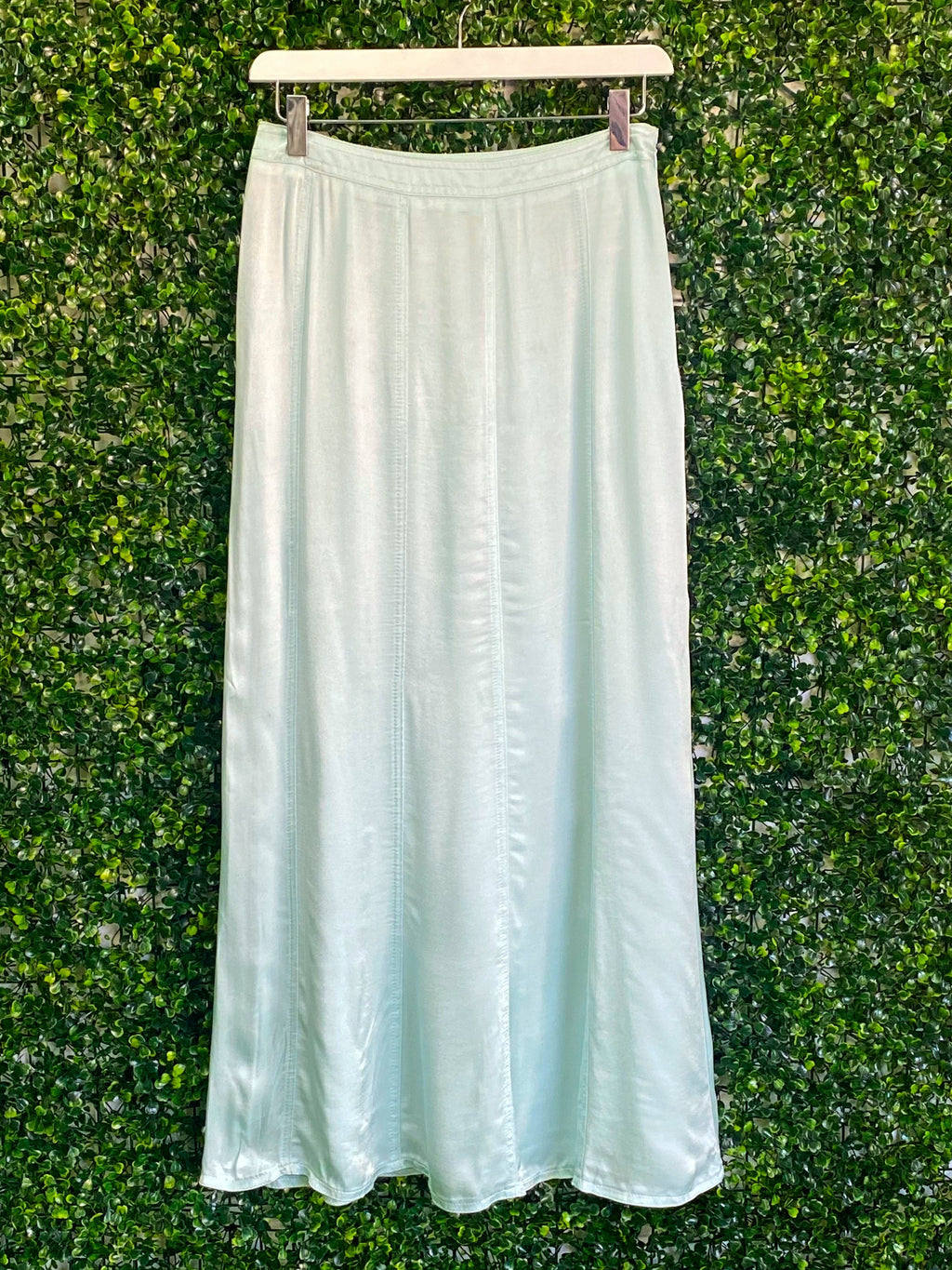 Pale Mint Floaty Maxi Skirt — front