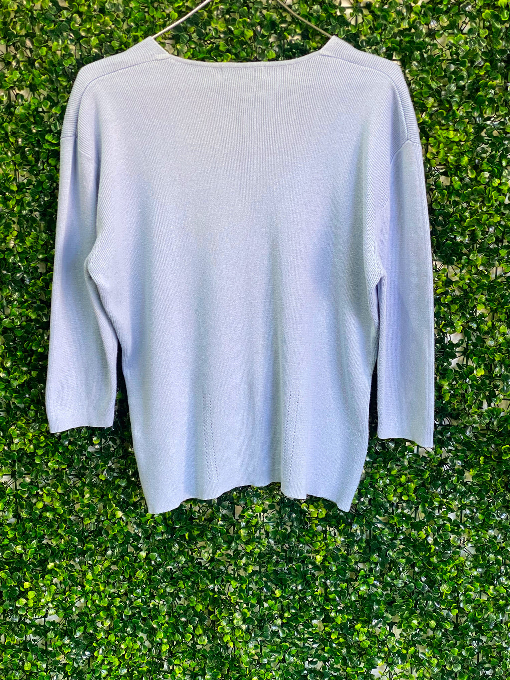 Dreamsdam Lavender Square-Neck Knit Top — detail