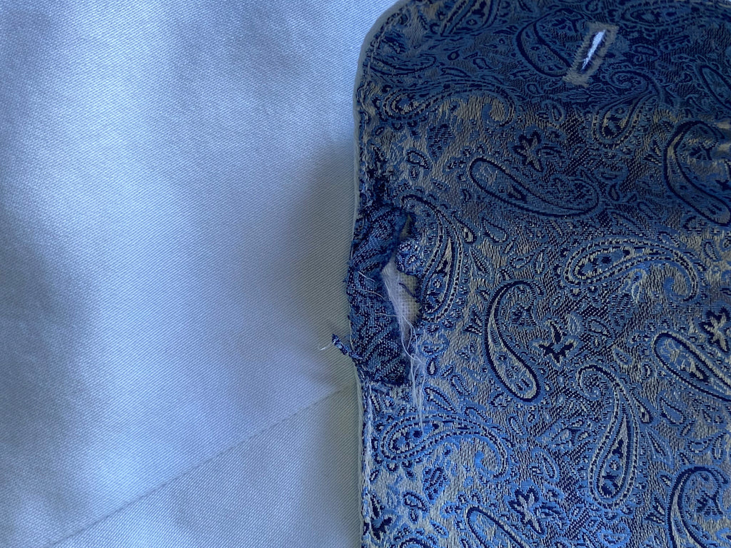 White Paisley-Trim Tailored Shirt — detail