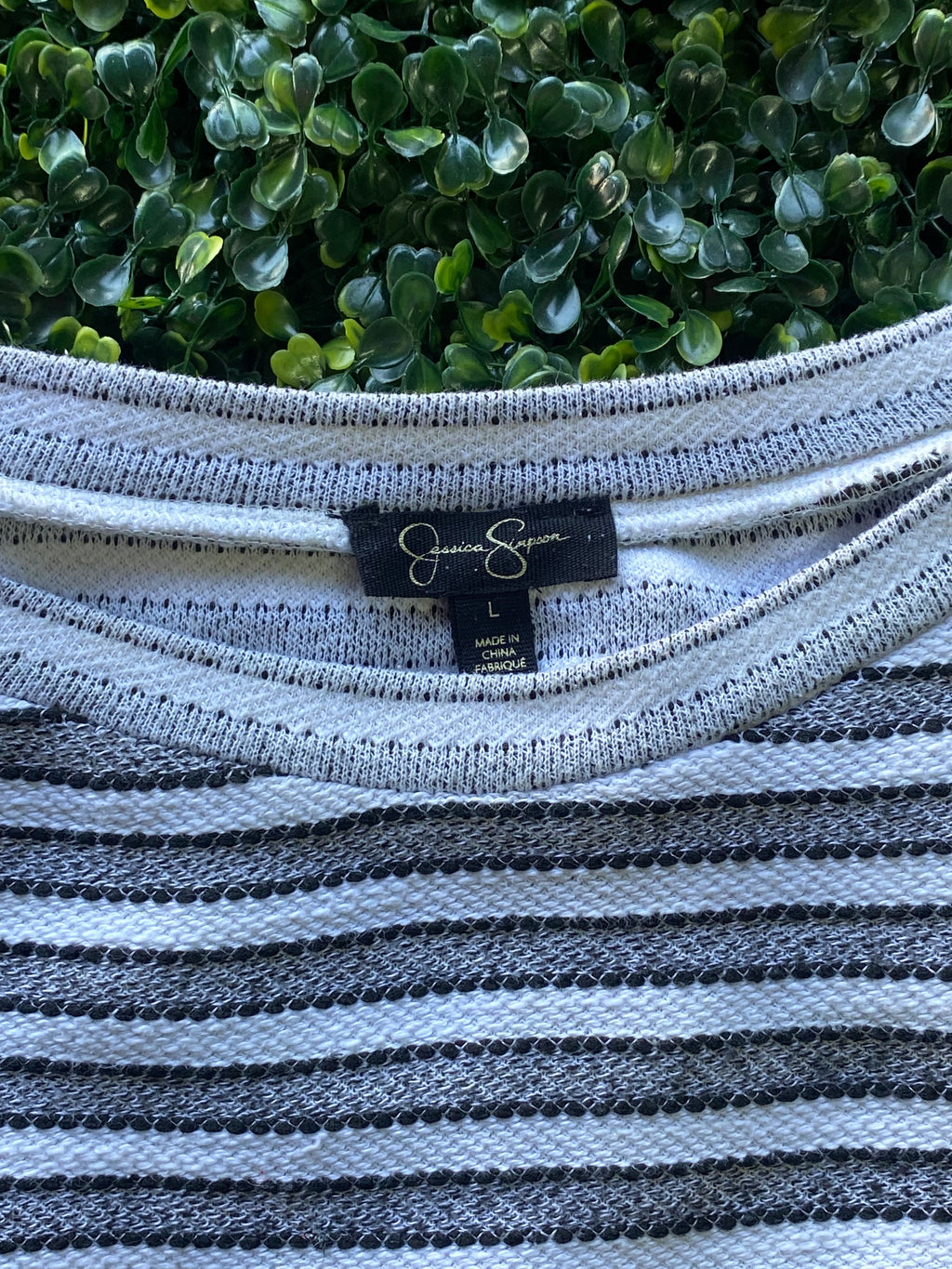Jessica Simpson Grey Striped Lightweight Knit — brand