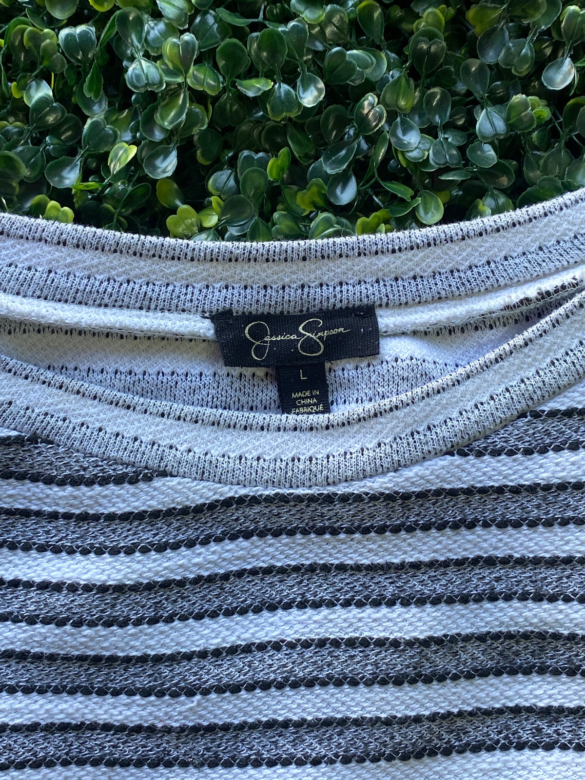 Jessica Simpson Grey Striped Lightweight Knit — brand