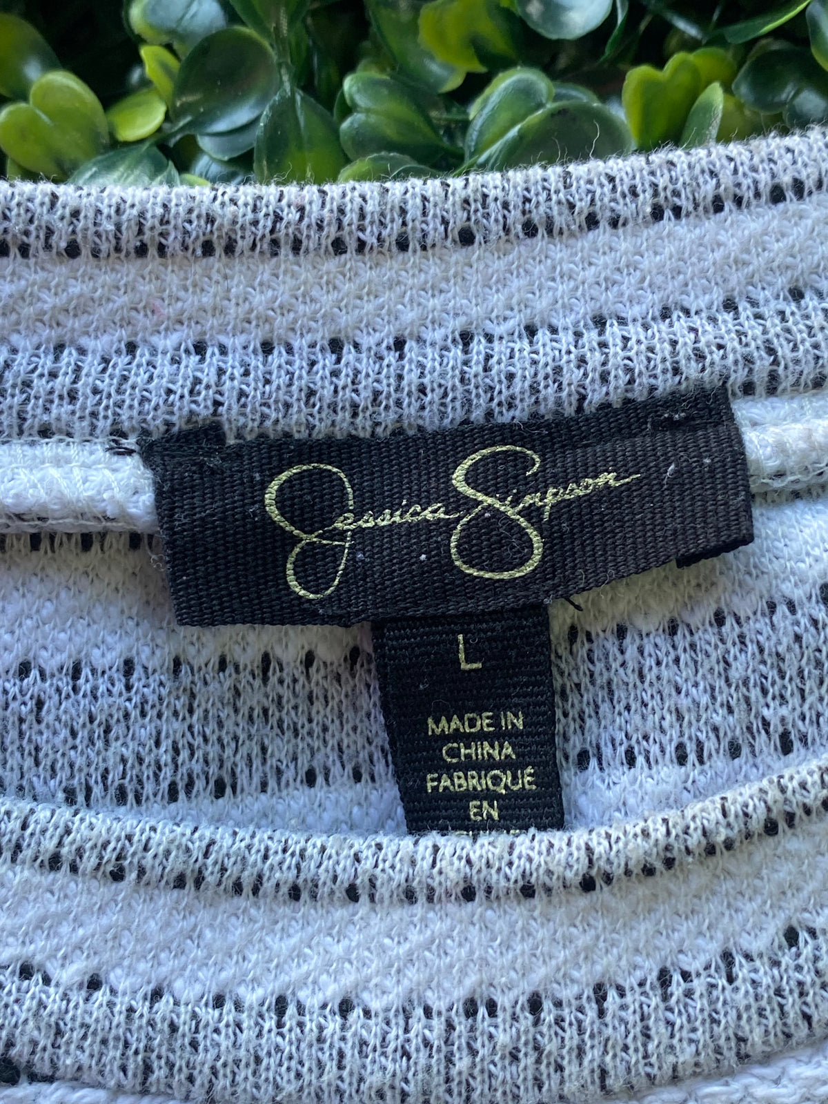 Jessica Simpson Grey Striped Lightweight Knit — brand