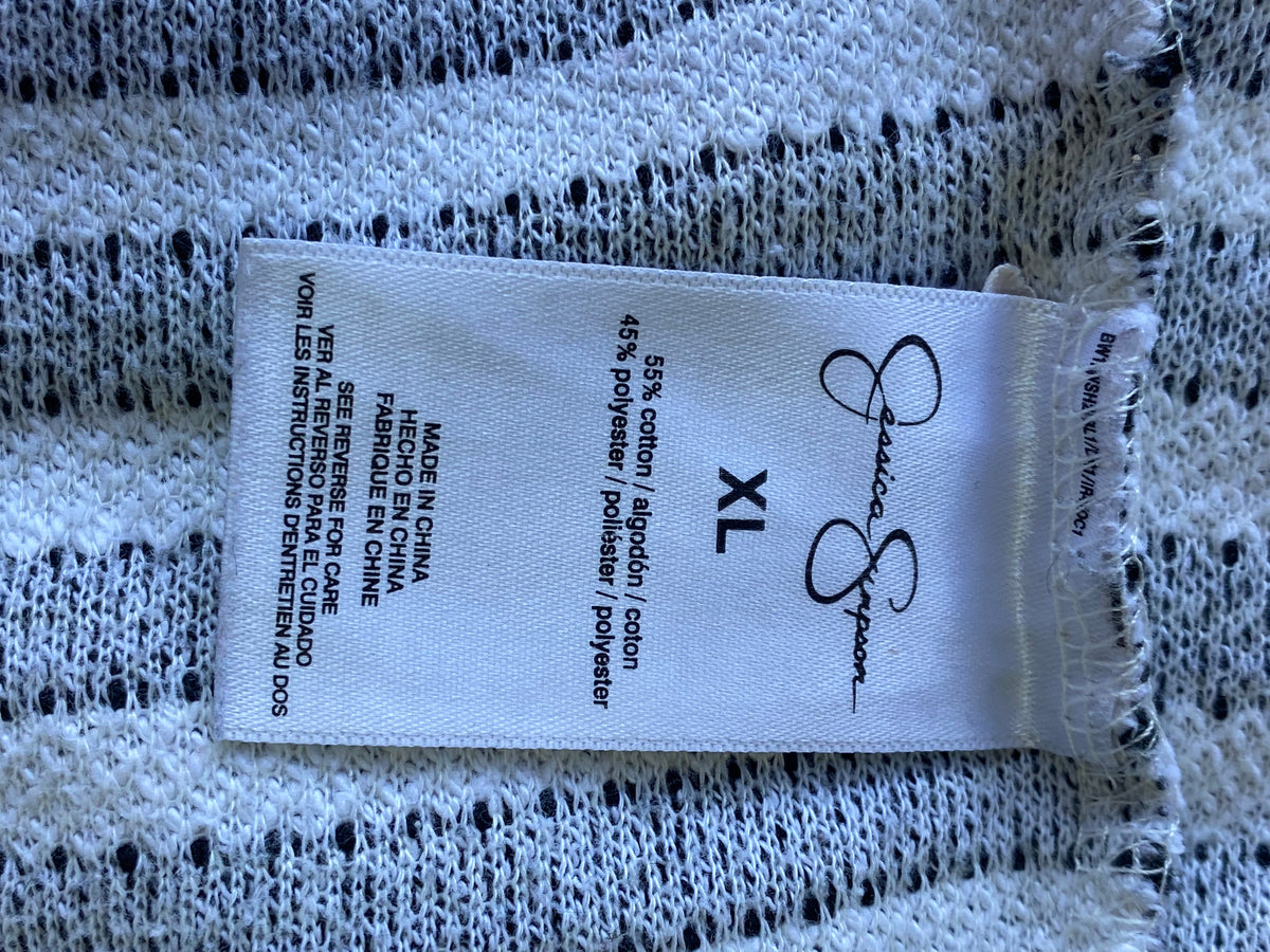 Jessica Simpson Grey Striped Lightweight Knit — care