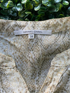Gerard Darel Cream Printed Short-Sleeve Blouse — brand