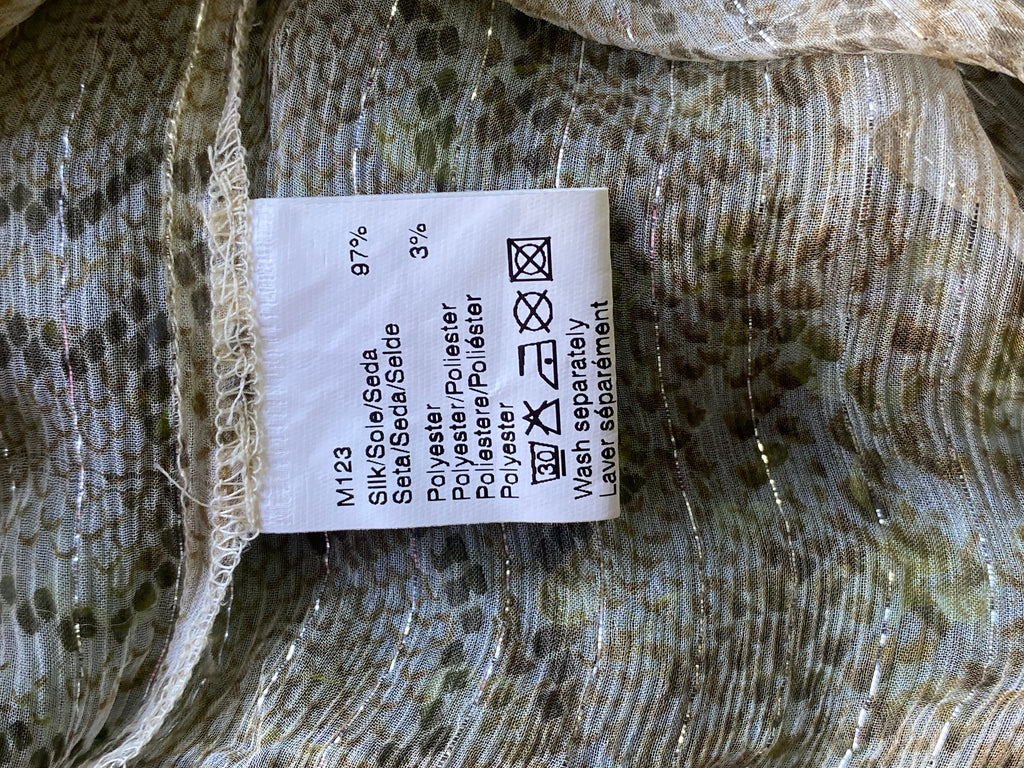 Gerard Darel Cream Printed Short-Sleeve Blouse — care