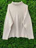 Superbalist Cream Oversized Mock-Neck Knit Pullover