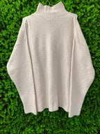 Superbalist Cream Oversized Mock-Neck Knit Pullover