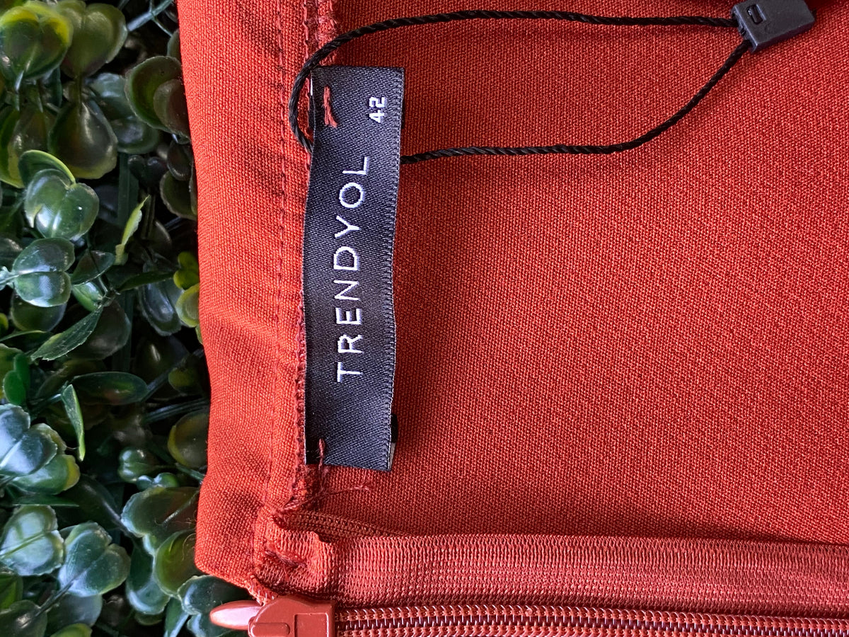 Trendyol Rust Orange Ruffle Maxi Dress — brand