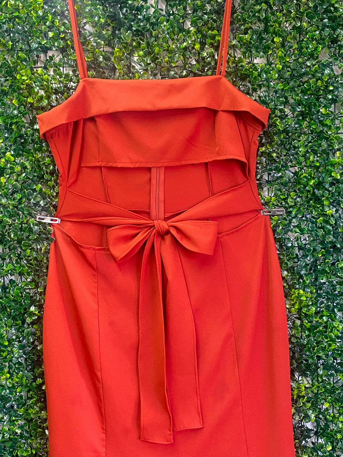 Trendyol Rust Orange Ruffle Maxi Dress — detail