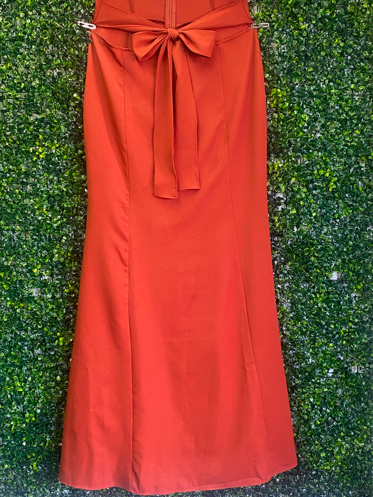 Trendyol Rust Orange Ruffle Maxi Dress — detail