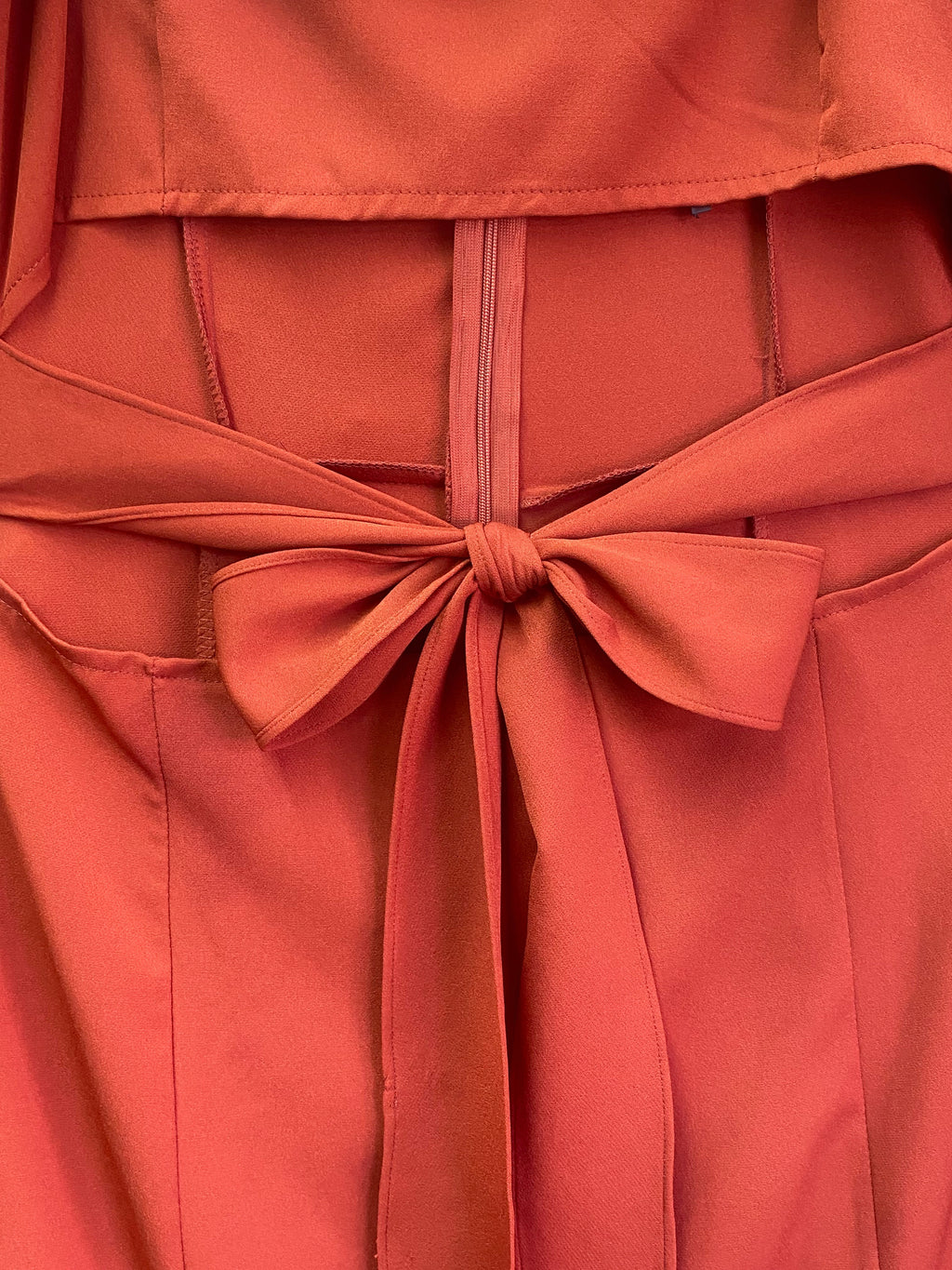 Trendyol Rust Orange Ruffle Maxi Dress — detail