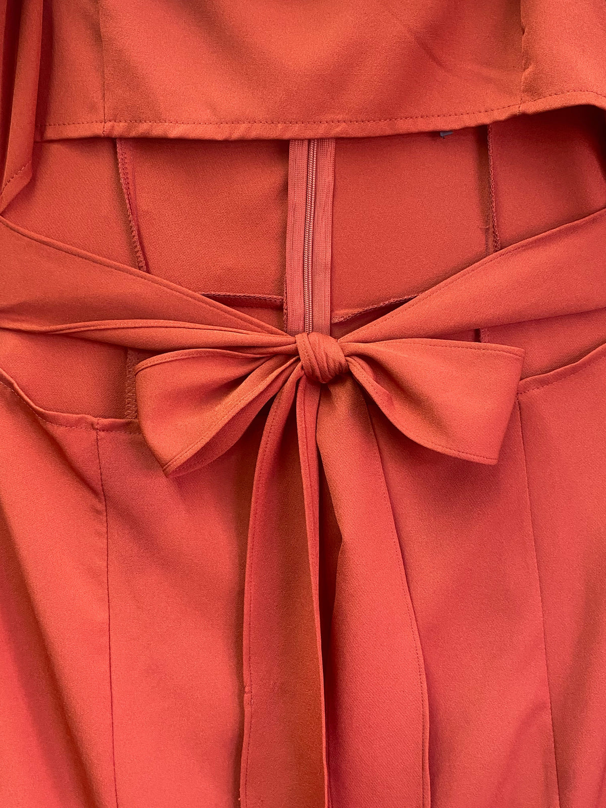 Trendyol Rust Orange Ruffle Maxi Dress — detail