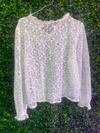 Amari Cream Lace Long Sleeve Blouse — detail