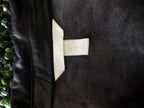 H&M Black Faux Leather Peplum Blouse — brand