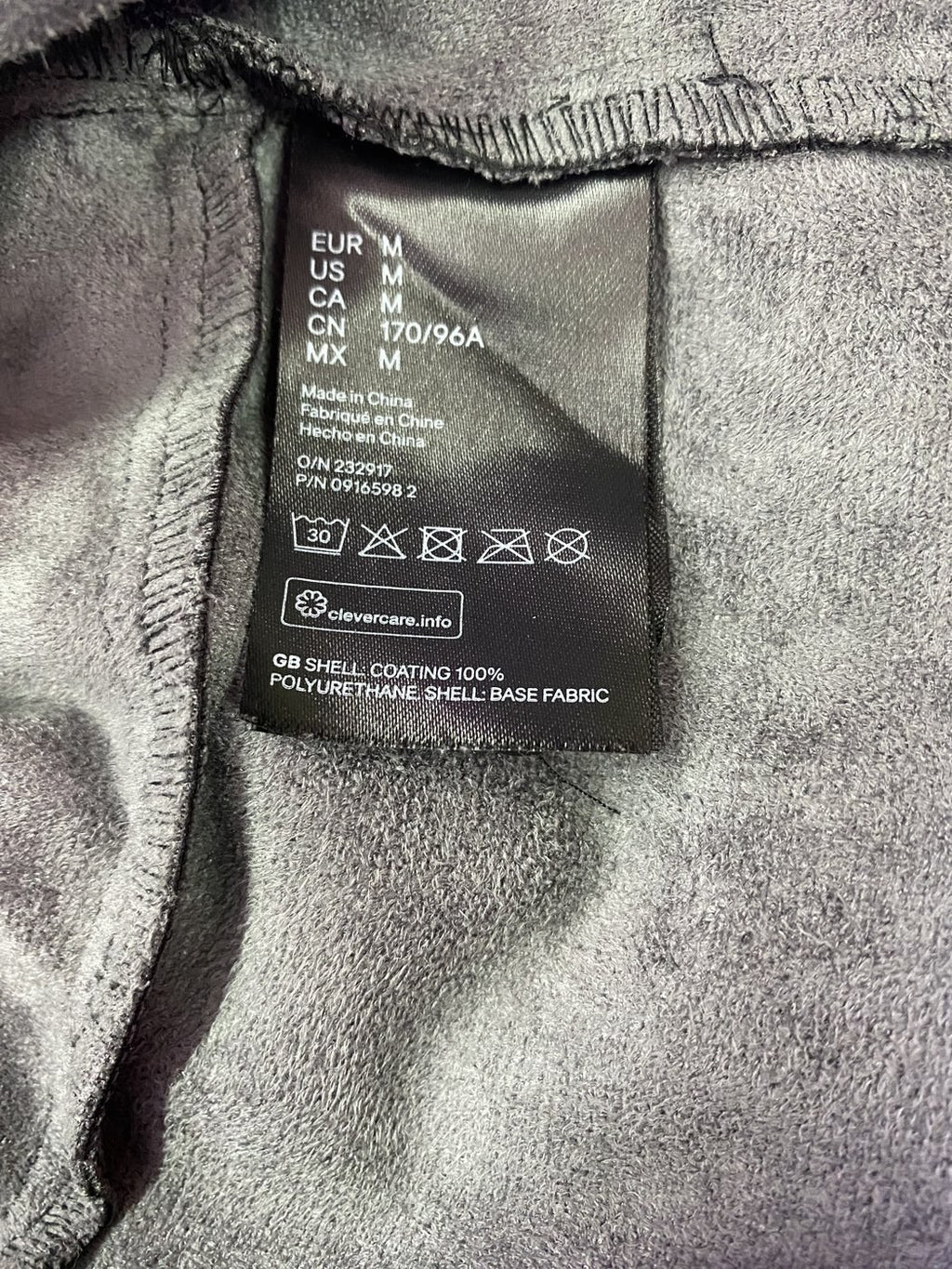H&M Black Faux Leather Peplum Blouse — care