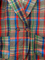 Bold Multicolour Plaid Cropped Jacket